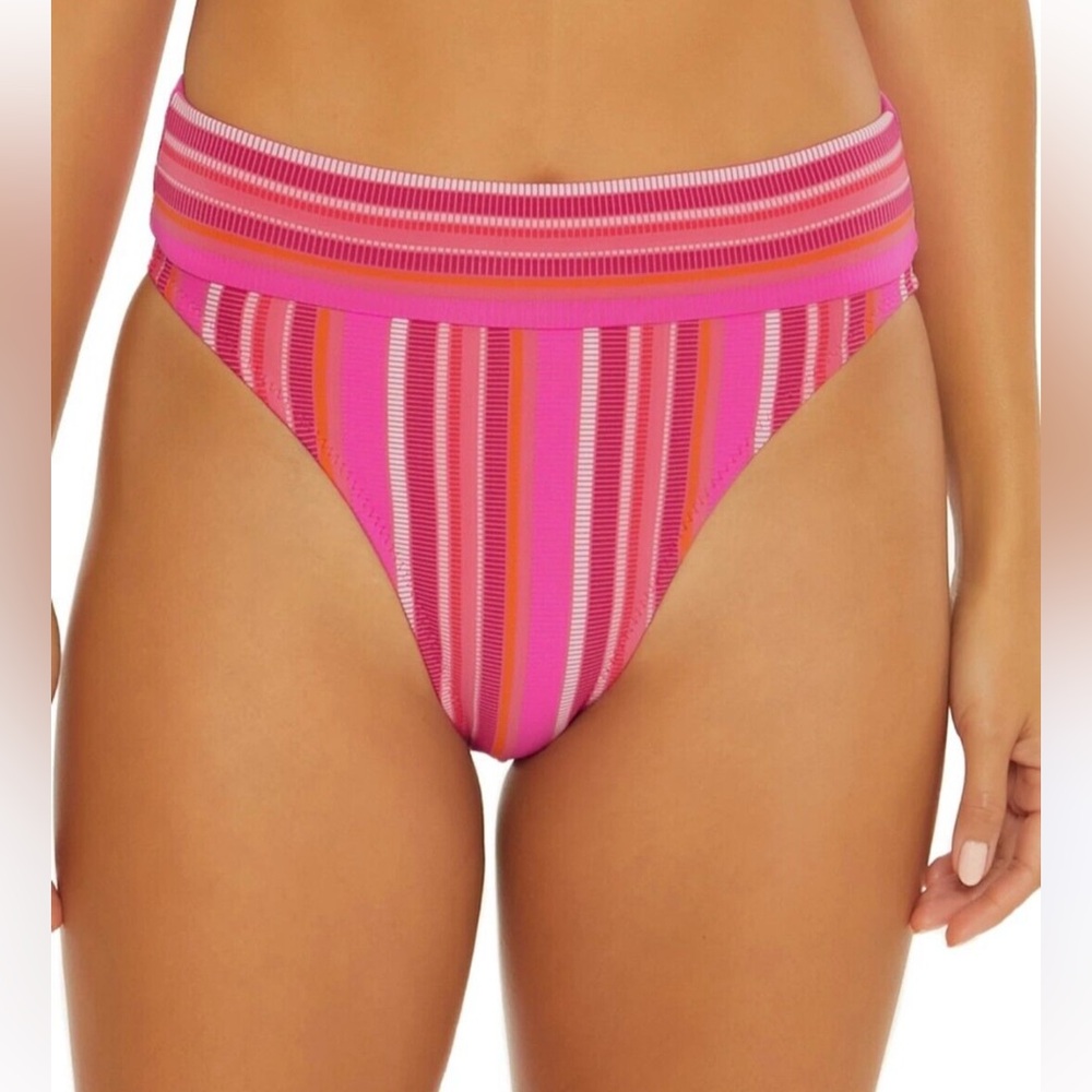 Trina Turk Marai striped high waist bikini bottom